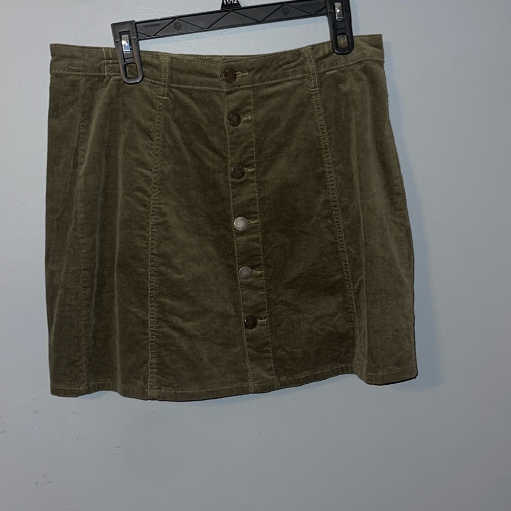 army green skirt